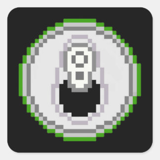 Soda Pop can Pixel Art - Green Vierkante Sticker
