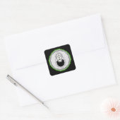 Soda Pop can Pixel Art - Green Vierkante Sticker (Envelop)