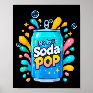 Soda Pop Cartoon Splash Schattigee retro drank gra Poster