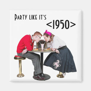 Soda Shop Couple uit 1950 Magneet