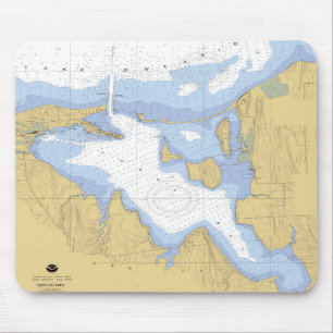 Sodus Bay NY Nautical Harbour Chart Mousepad Muismat