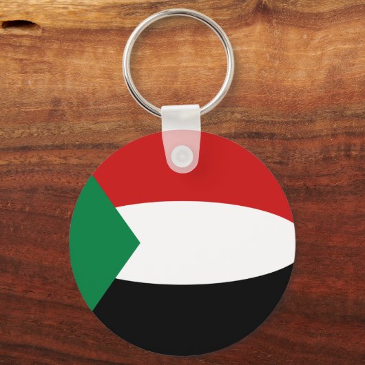 Soedan Fisheye-vlag Sleutelhanger (Voorkant)