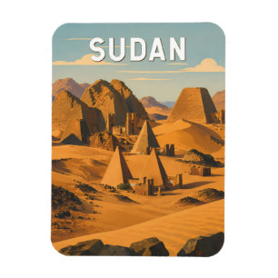 Soedan Illustratie Reis Kunst Vintage Magneet