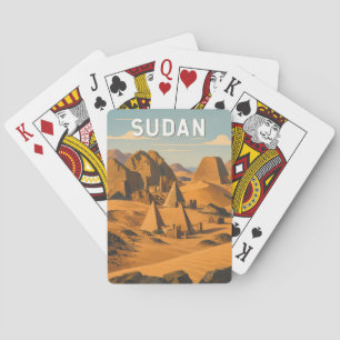 Soedan Illustratie Reis Kunst Vintage Pokerkaarten