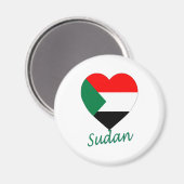 Soedan Vlag Hart Magneet (Voorkant / Achterkant)