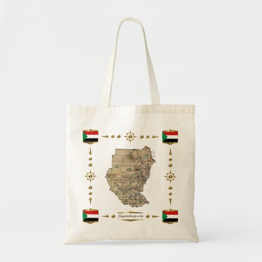 Soedanese kaart + vlag tote bag (Voorkant)