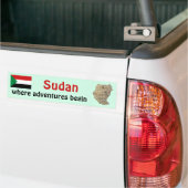 Soedanese vlag + Kaart Bumpersticker (Op Truck)