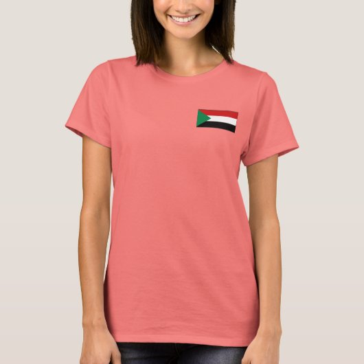 Soedanese vlag + kaart T-Shirt (Voorkant)