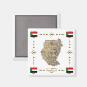 Soedankaart + vlaggen Magnet Magneet (Voorkant / Achterkant)