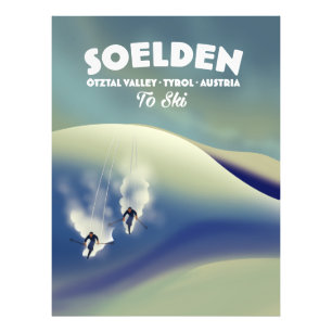 Soelden, Ötztal Valley, Tirol, Oostenrijk Ski Foto Afdruk
