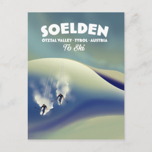 Soelden, Ötztal Valley, Tirol, Oostenrijk Skigebie Briefkaart