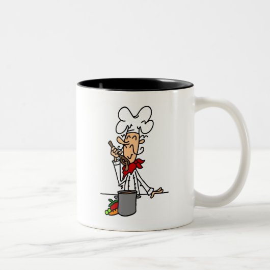 Soep Chef T-shirts en geschenken Tweekleurige Koffiemok (Rechts)
