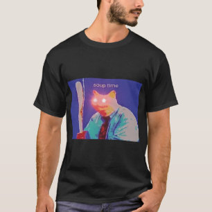Soep Time Meme Cat Red Laser Eyes T-shirt