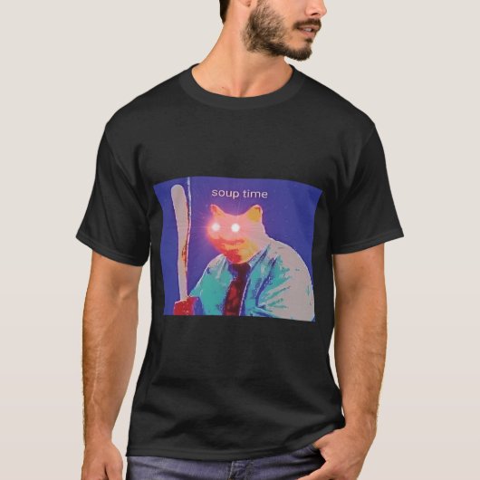 Soep Time Meme Cat Red Laser Eyes T-shirt (Voorkant)