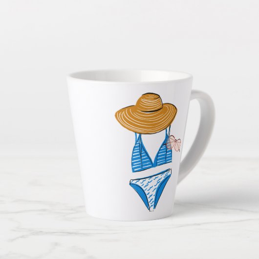 Soep up - Blue Swimsuit 2 Latte Mok (Rechterhoek)