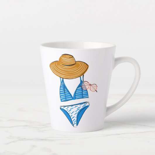 Soep up - Blue Swimsuit 2 Latte Mok (Rechts)