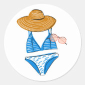 Soep up - Blue Swimsuit 2 Ronde Sticker (Voorkant)
