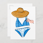 Soep up - Blue Swimsuit Briefkaart (Voorkant / Achterkant)