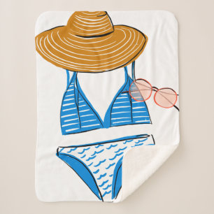 Soep up - Blue Swimsuit Sherpa Deken