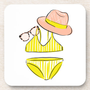 Soep up - Yellow Swimsuit Bier Onderzetter