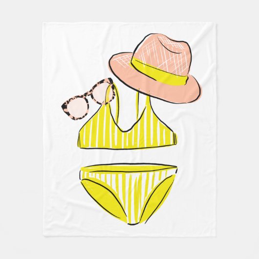 Soep up - Yellow Swimsuit Fleece Deken (Voorkant)