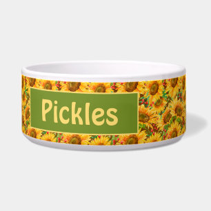 Soepele zonnebloemen Ceramic Pet Bowl Voerbakje