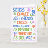 Soeur Anniversaire, carte pliable 5 x 7 (Fleur jaune)