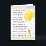 Soeur Anniversaire, Je Vous Admire Tant<br><div class="desc">Faites savoir à votre soeur à quel point vous pensez à elle lors de sa journée spéciale avec cette carte unique avec le message : "Vous êtes une femme si incroyable et talentueuse avec autant de cadeaux extraordinaires, et vous utilisez toujours chaque dernier pour servir les autres. Vous êtes si...</div>