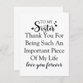 Soeur Appréciation Merci D'Être Dans Ma Vie (Devant / Derrière)