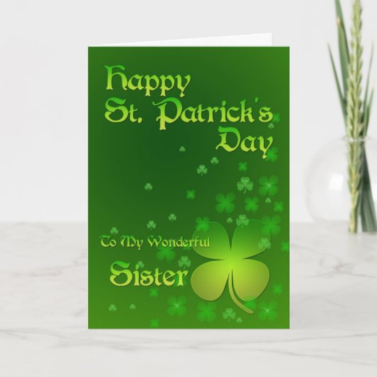 Soeur, Bonne carte de la Saint Patrick (Devant)