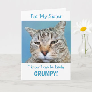 Soeur Cancer Moody Chat Carte de voeux pliée