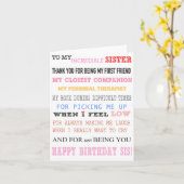 Soeur Carte Anniversaire Amour Meilleur ami (Fleur jaune)