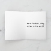 Soeur carte bébé lapin lapin adorable! (Intérieur)