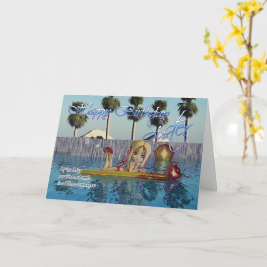 Soeur Carte d'anniversaire, Moonies Cutie Pie pisc (Fleur jaune)