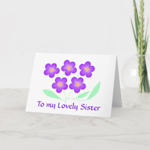 Soeur de carte d'anniversaire fleurie.
