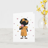 Soeur de crème glacée avec carte de note Coeur (Fleur jaune)