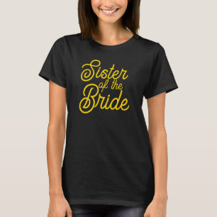Soeur du T-shirt de mariée en noir et or