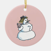 Soeur en céramique rose ornement de Noël (Devant)