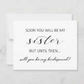 Soeur en droit bridesmaid proposition carte plate (Devant)