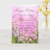 Soeur en droit Carte d'anniversaire - Rose Feminin (Fleur jaune)