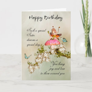 Soeur Fée Carte Anniversaire Avec Blossom
