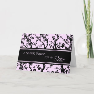 Soeur Florale rose bonne d'honneur carte d'invitat