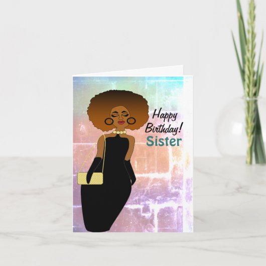 Soeur Funny African American Heureuse carte d'anni (Devant)