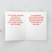 Soeur grandit plus spécial carte d'anniversaire (Intérieur)