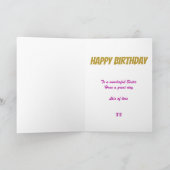 Soeur Joyeux Anniversaire Moderne Carte de Typogra (Intérieur)
