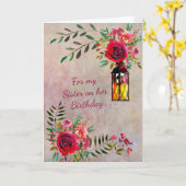 SOEUR STUNNING FLORALE CARTE D'ANNIVERSAIRE (Fleur jaune)