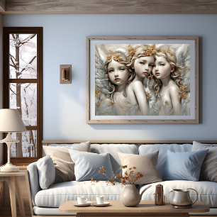 Sœurs Baby Angel Modern Art Affiche