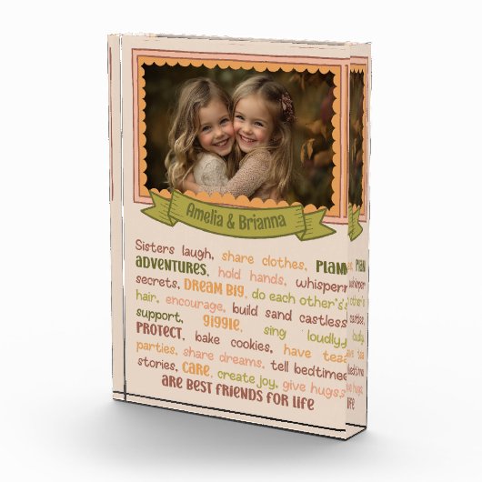 Soeurs Coeur toucher & sentimental Bloc photo (Droite)