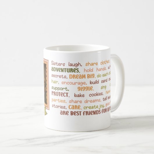 Soeurs Coeur toucher & sentimental Café Mug (Devant droit)