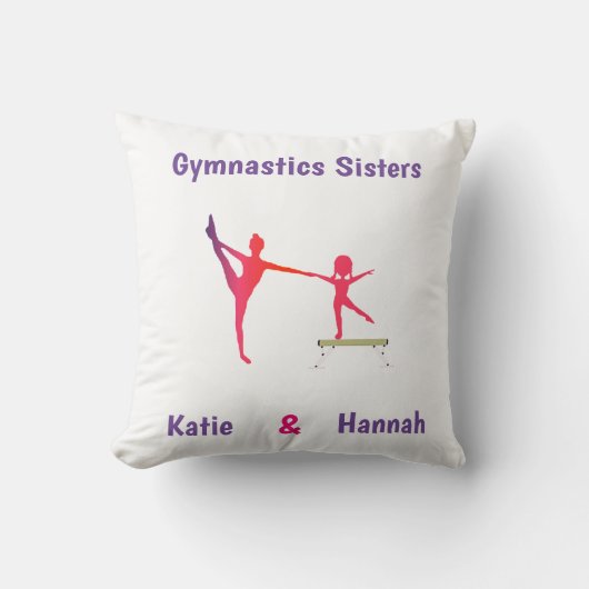 Soeurs de gymnastique Version 2 Oreiller (Recto)